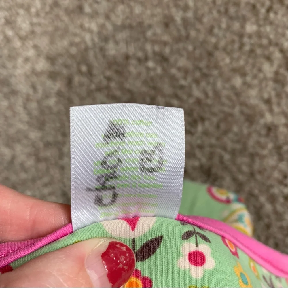 Vera Bradley Baby Receiving Blanket Tutti Frutti Reversible Green Floral Paisley